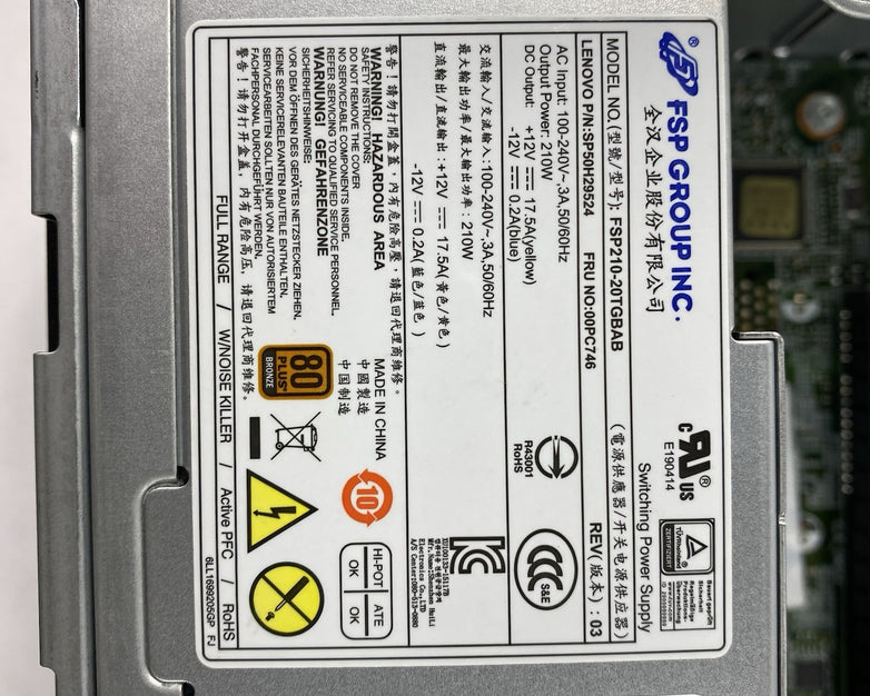 Lenovo ThinkCentre M910s SFF Intel Core i5-7500 3.4GHz 8GB RAM No HDD No OS READ