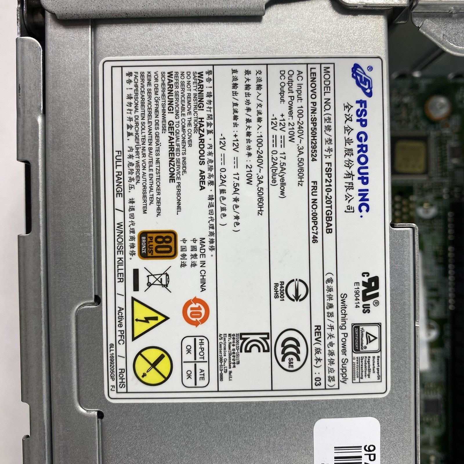 Lenovo ThinkCentre M910s SFF Intel Core i5-7500 3.4GHz 8GB RAM No HDD No OS READ