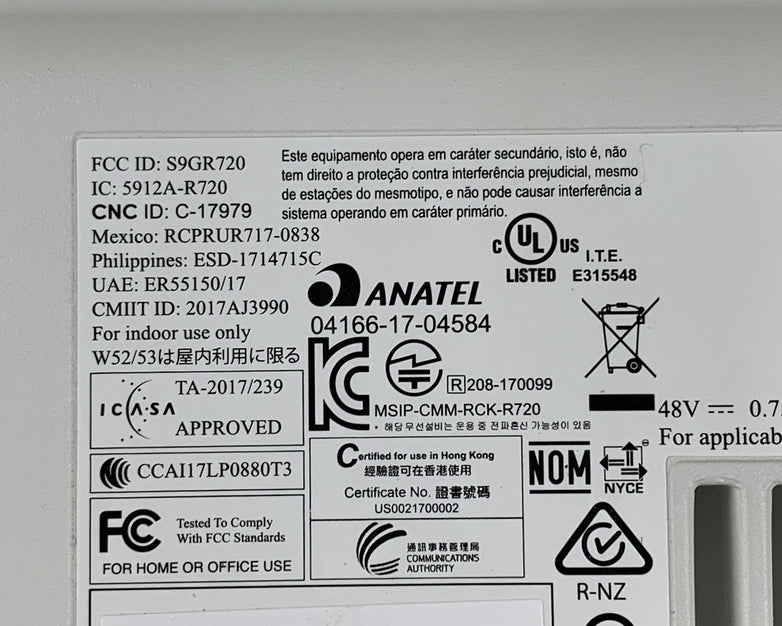 Ruckus R720 802.11ac Wireless Indoor Access Point Tested Reset No Cords or Mount
