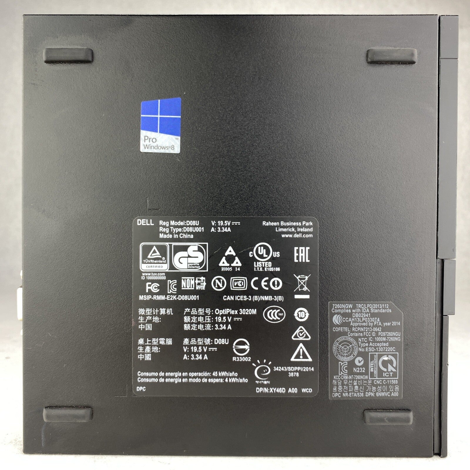 Dell OptiPlex 3020M Intel Core i3-4160T 3.10GHz 4GB RAM WiFi No AC No HDD No OS