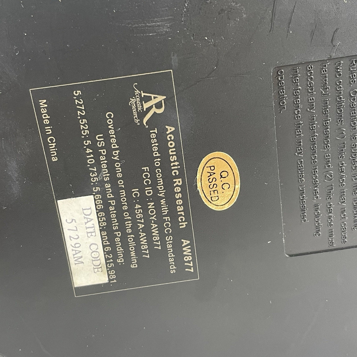 Acoustic Research AW877 Missing Screws Untested10