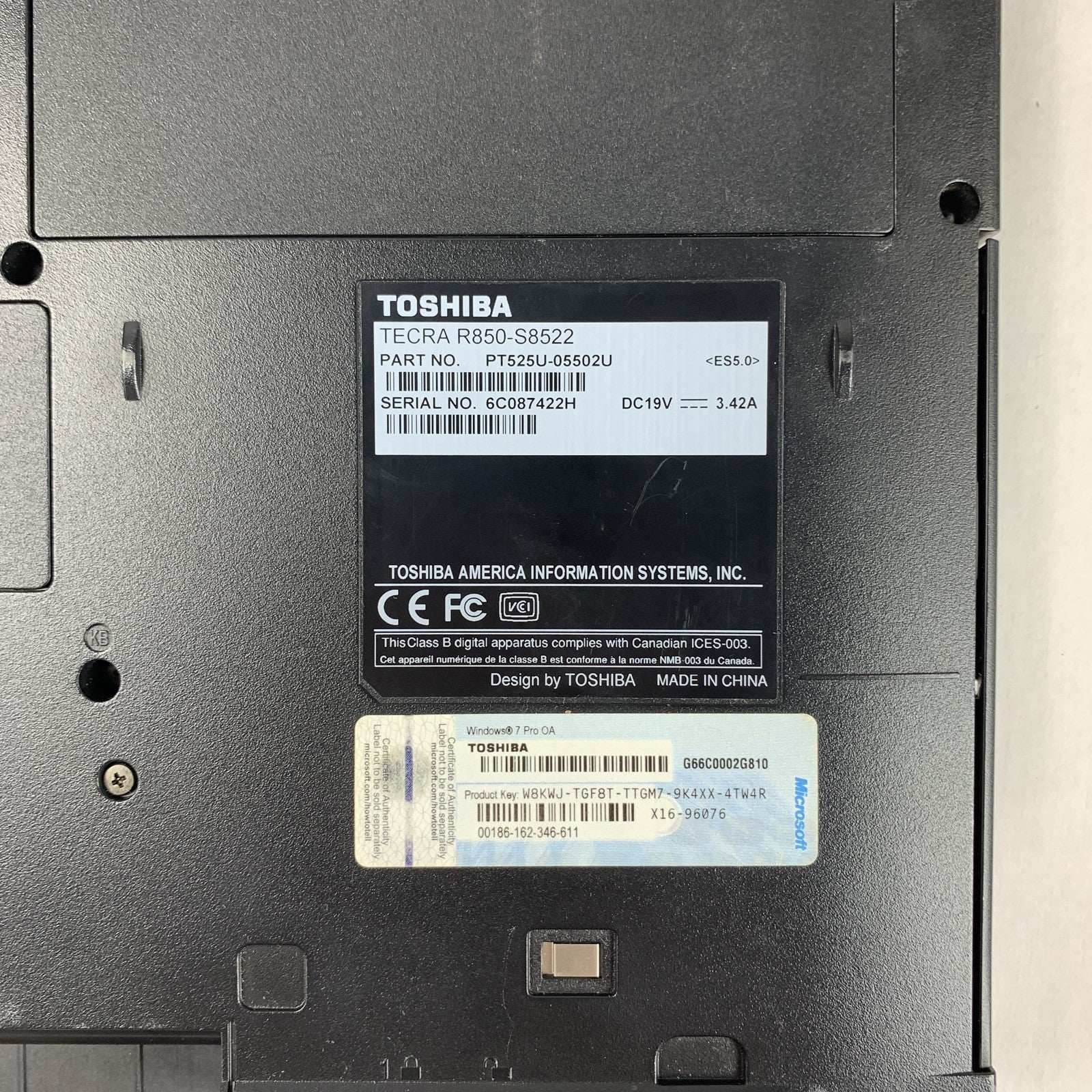 Toshiba Tecra R850-S8522 15.6" i5-2520M 2.5GHz 4GB Ram No OS No HDD No AC No Bat