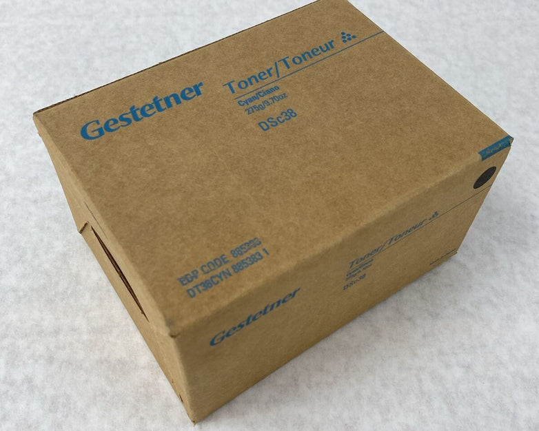 Genuine Gestetner DSc38 Cyan Toner Cassette 275g 9.70oz 885383