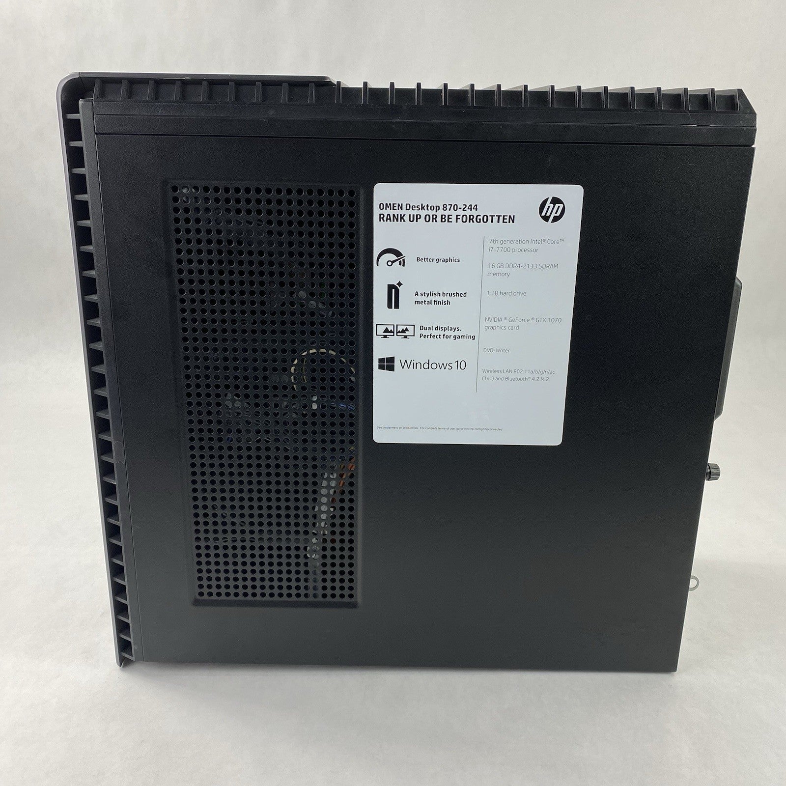 HP Omen 870-244 MT Intel Core i7-7700 3.6GHz 8GB RAM No HDD No OS