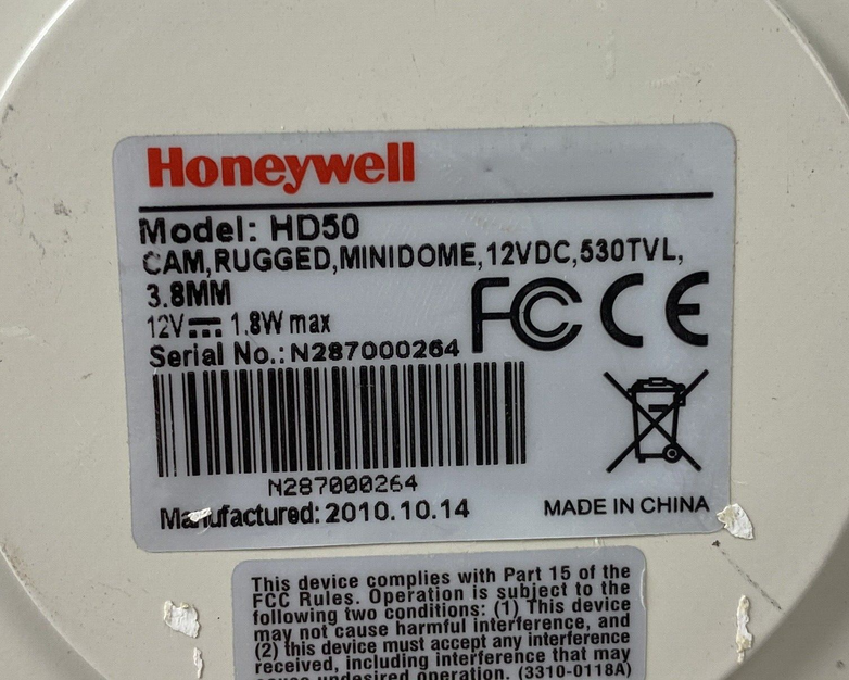 Honeywell HD50 Rugged Dome Security Camera Untested For Parts or Repair