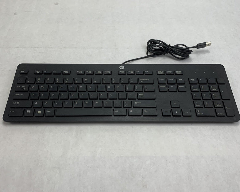 HP PH0U Slim USB Wired QWERTY Keyboard Black (Lot of 4)