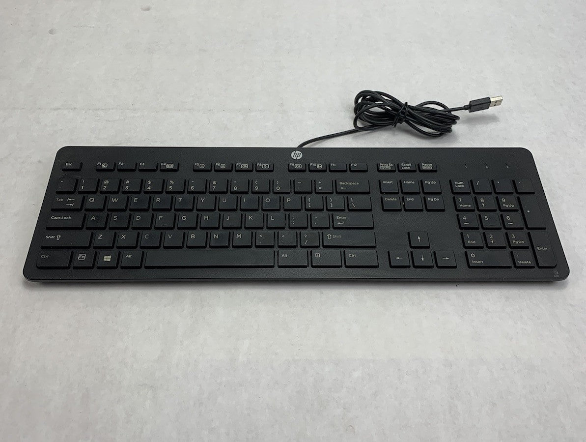 HP PH0U Slim USB Wired QWERTY Keyboard Black (Lot of 4)