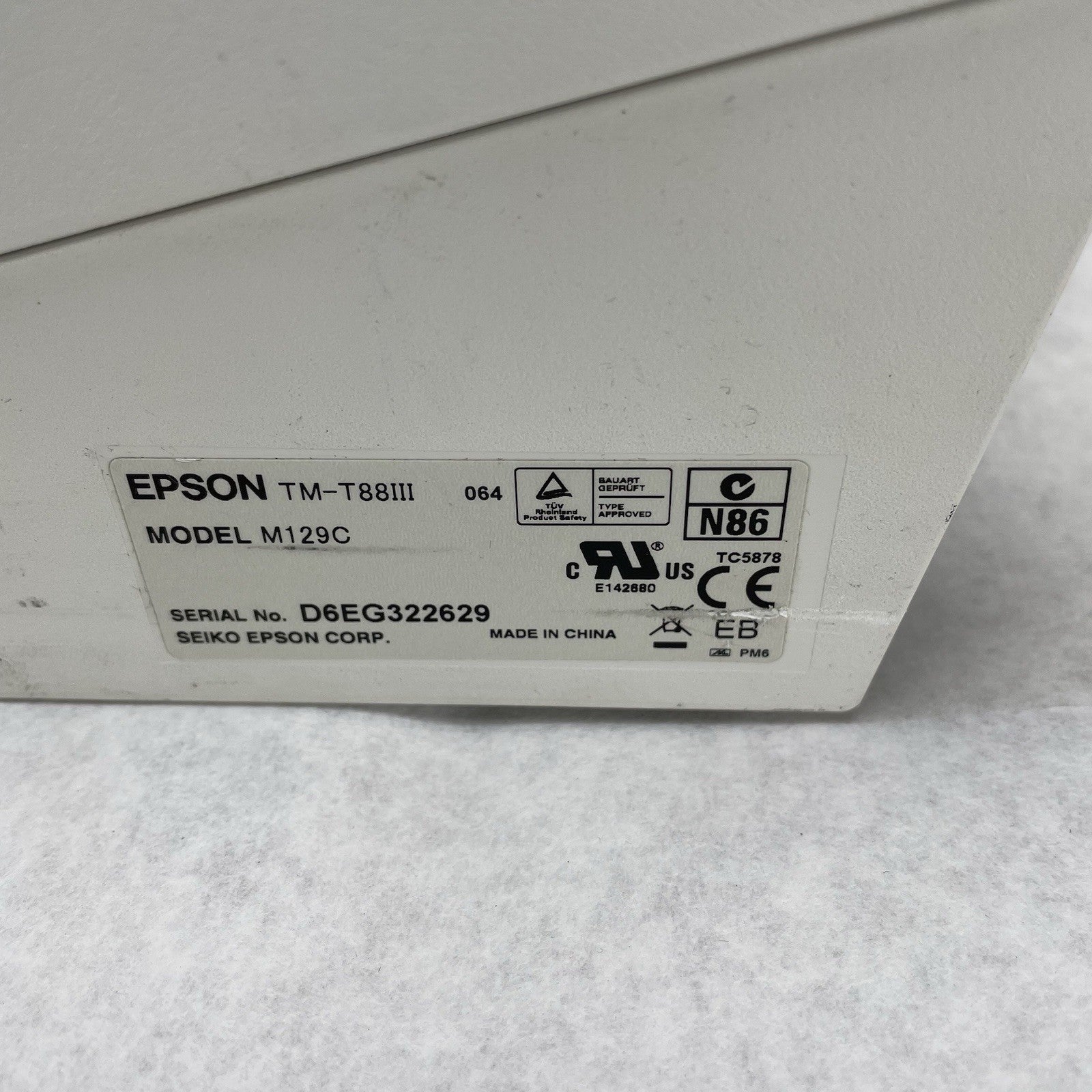 Epson M129C TM-T88III Thermal Receipt Printer Only Tested