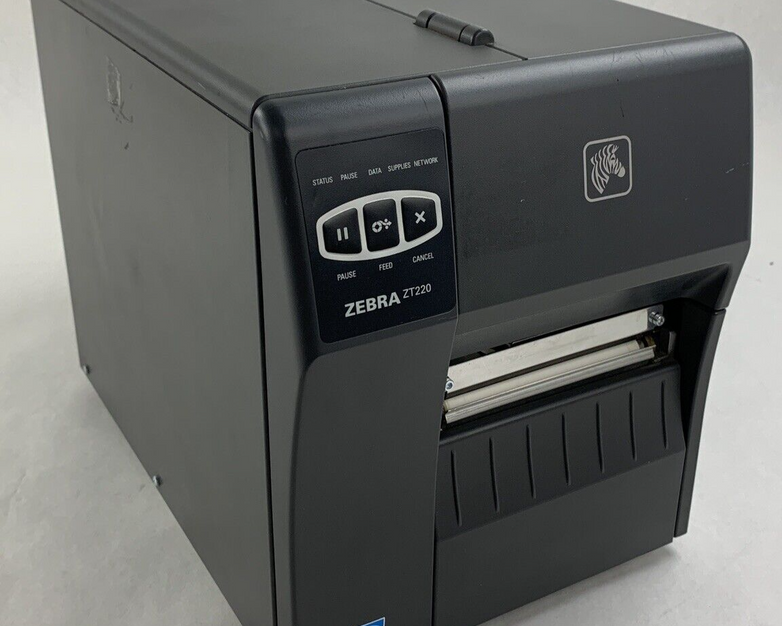 Zebra ZT220 ZT22042-D01000FZ Thermal Label Printer Tested Missing Clamp Handle