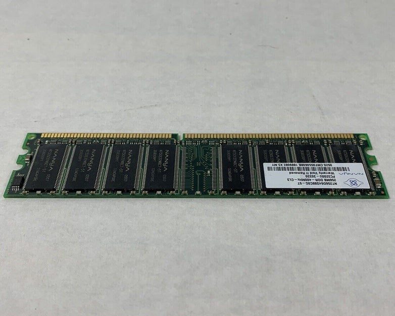 Nanya 256MB DDR-400MHz-CL3 PC3200U-30330 NT256D6t4S88C0G-5T (Lot of 5)