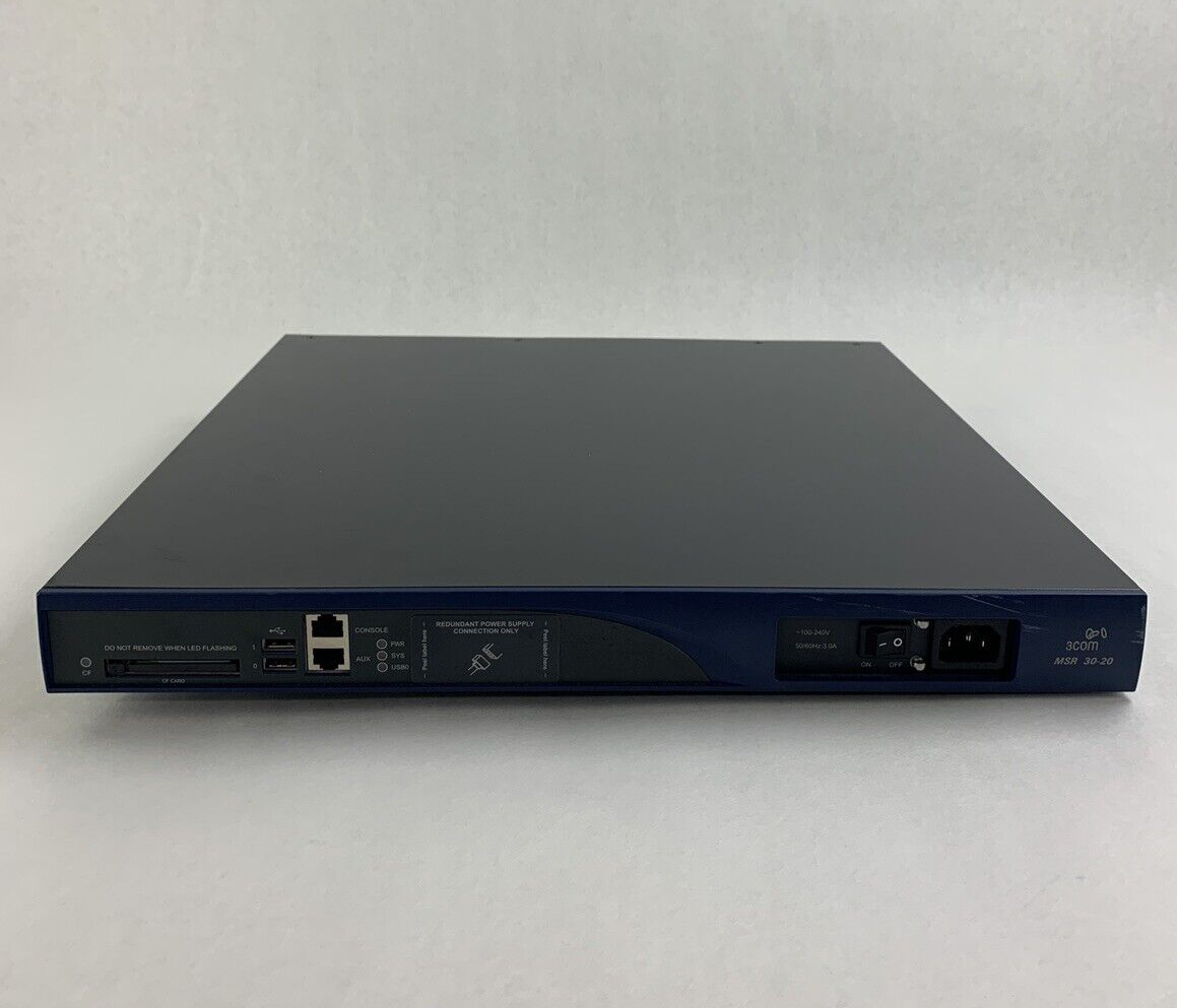 3COM MSR30-20 PoE Network Ethernet Switch Wiped Compact Flash w/ OS