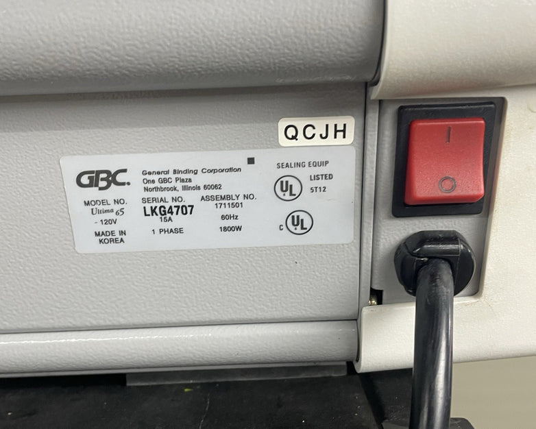 GBC Heatseal Ultima 65 Laminator Tested Missing Cutter