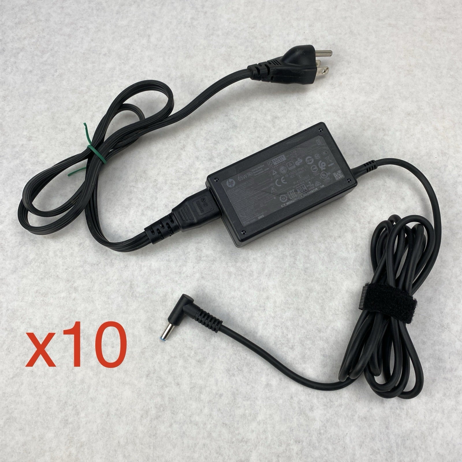 HP TPN-CA16 65W 19.5V 3.33A Blue Tip Barrel Laptop AC Adapter (Lot of 10)0