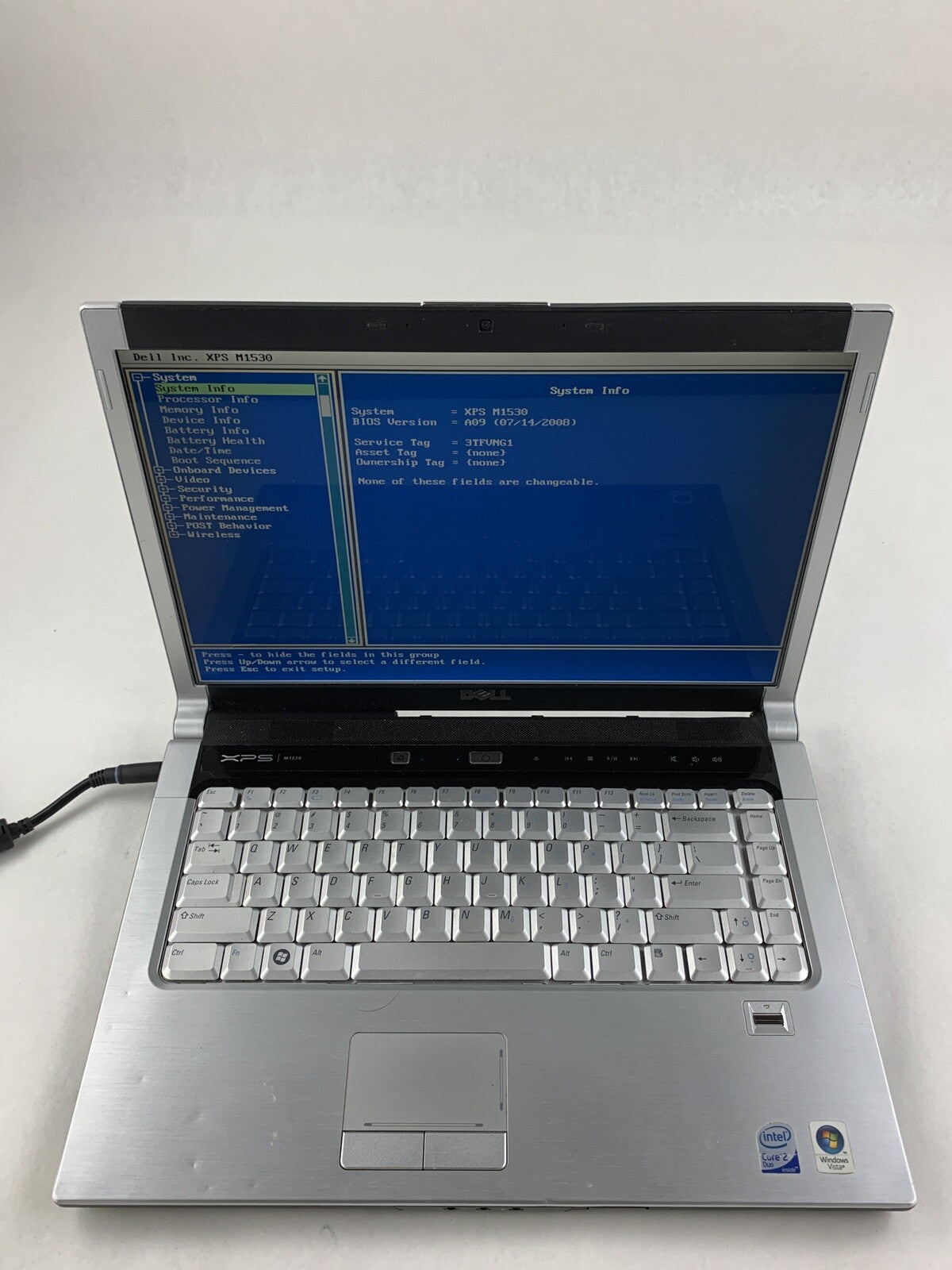 Dell XPS M1530 Core 2 Duo 00010676 2.4 GHz 2 GB No OS No HDD No Batt No AC