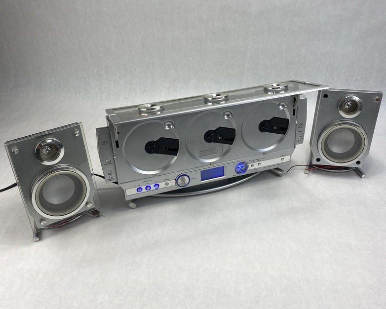 Emerson MS3108 3 CD Changer AM/FM Radio With Speakers - For Parts or Repair