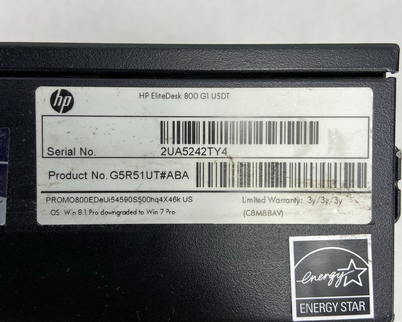 HP EliteDesk 800 G1 USFF Intel Core i5-4570S 3GHz 8GB RAM No HDD No OS