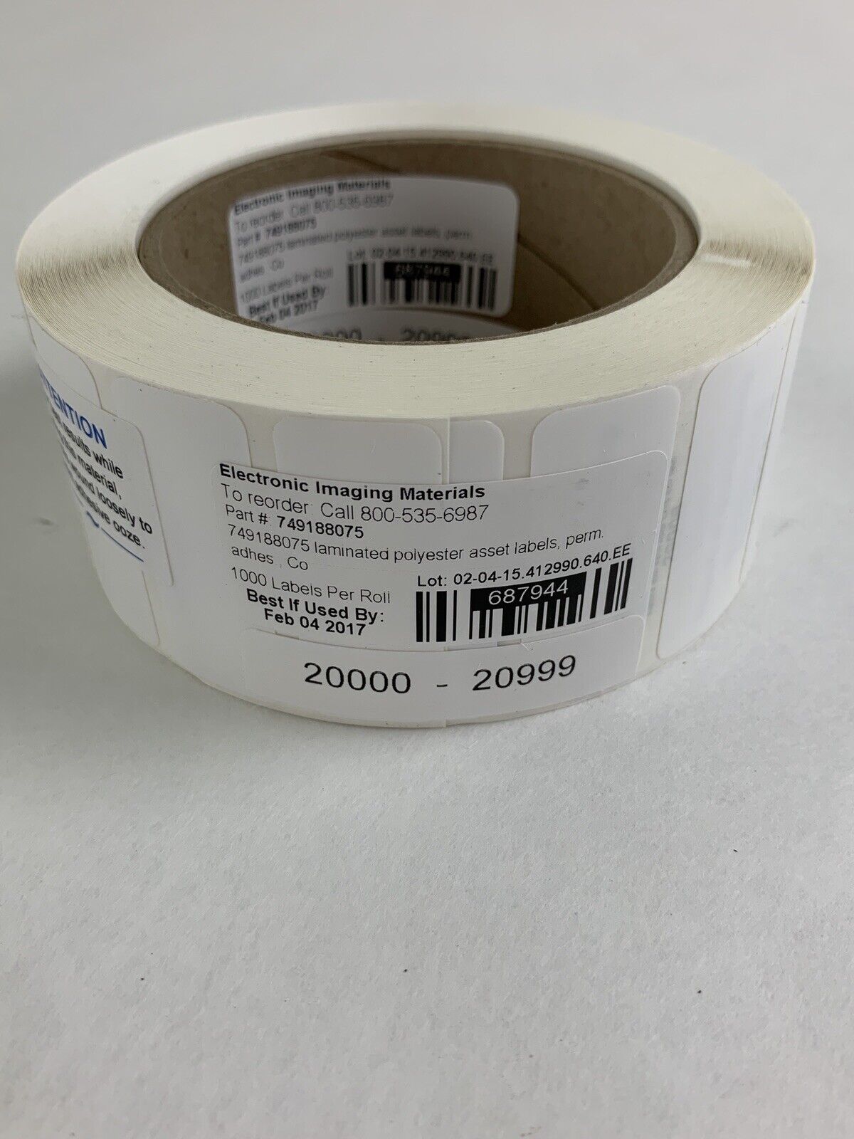 New Electronic Imaging Materials 749188075 Laminated Polyester Labels 04/2017