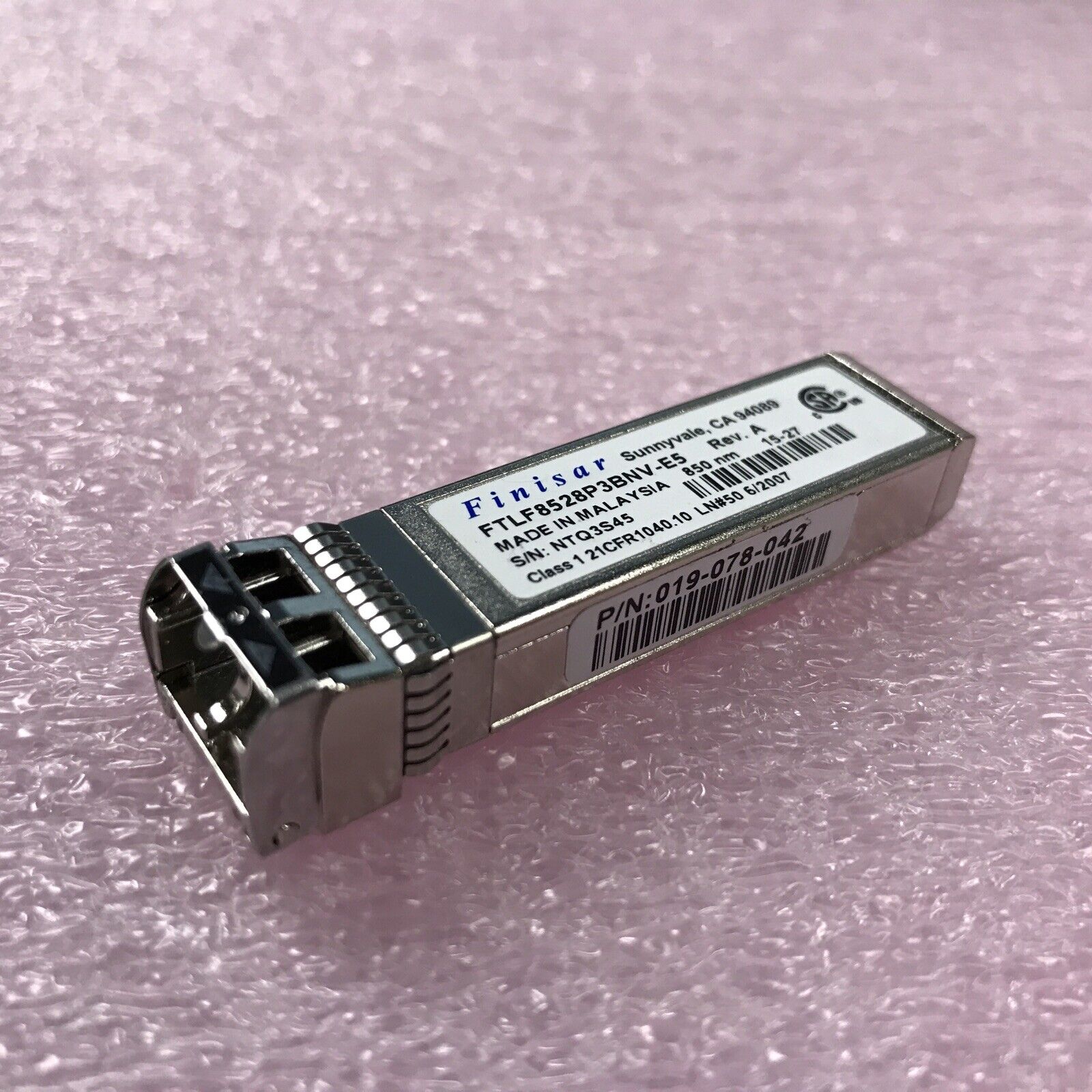 Lot of 12 Finisar FTLF8528P3BNV-E5 8Gb SFP+ 100m SW Fiber Channel 019-078-045