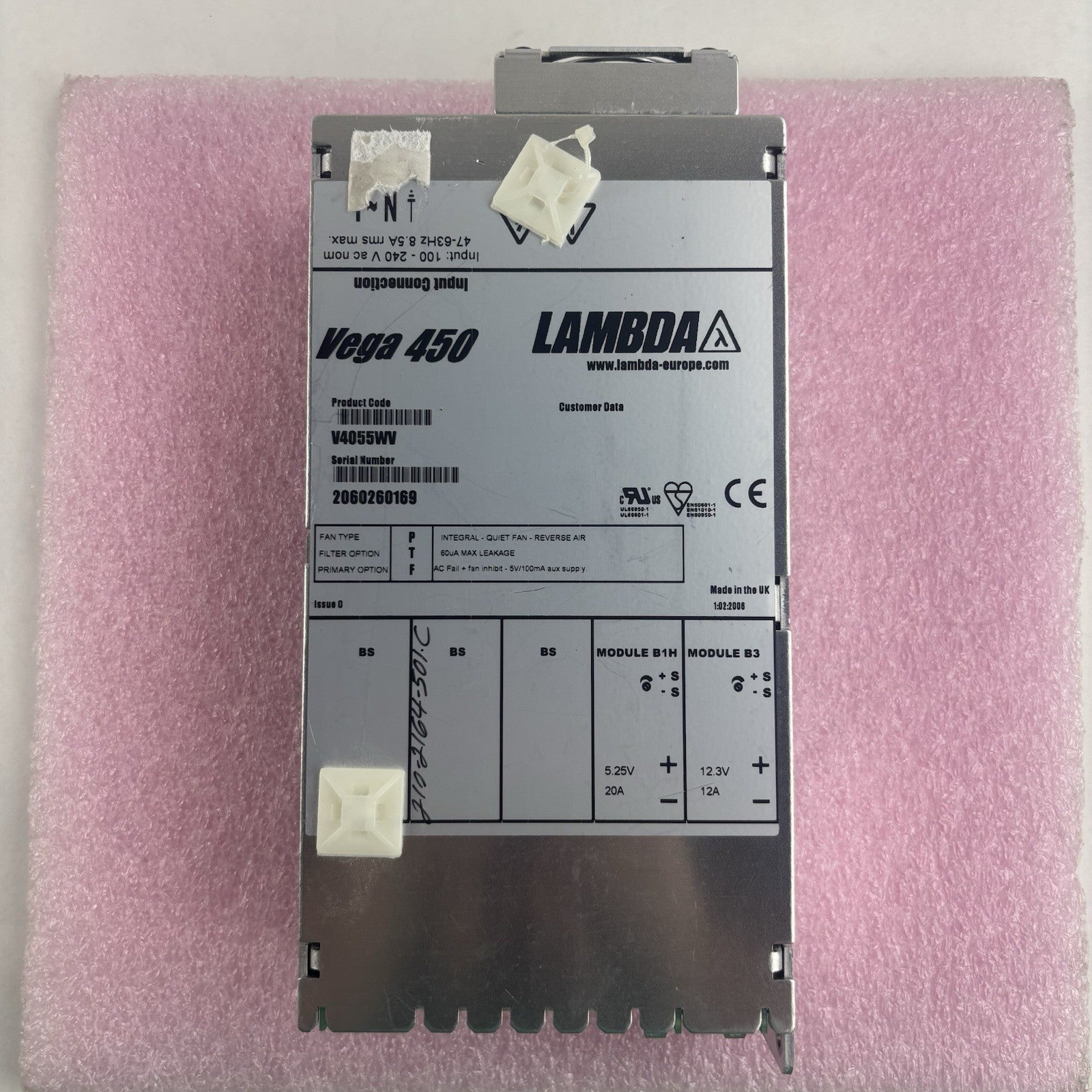Lambda Vega 450 Power Supply V40616F 450W Industrial PSU Untested