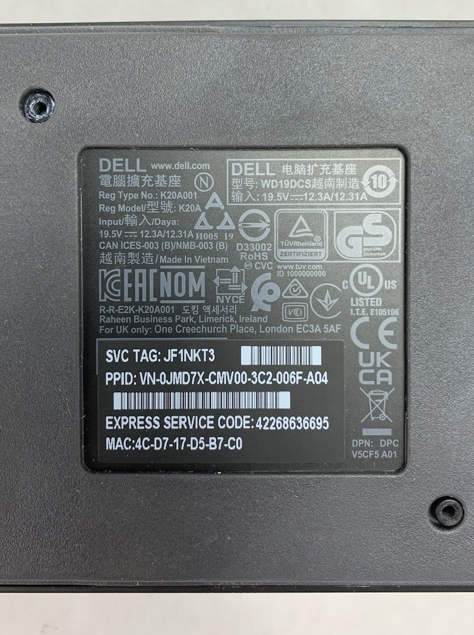 Dell WD19DCS Thunderbolt USB-C Docking Station - No AC Adapter9