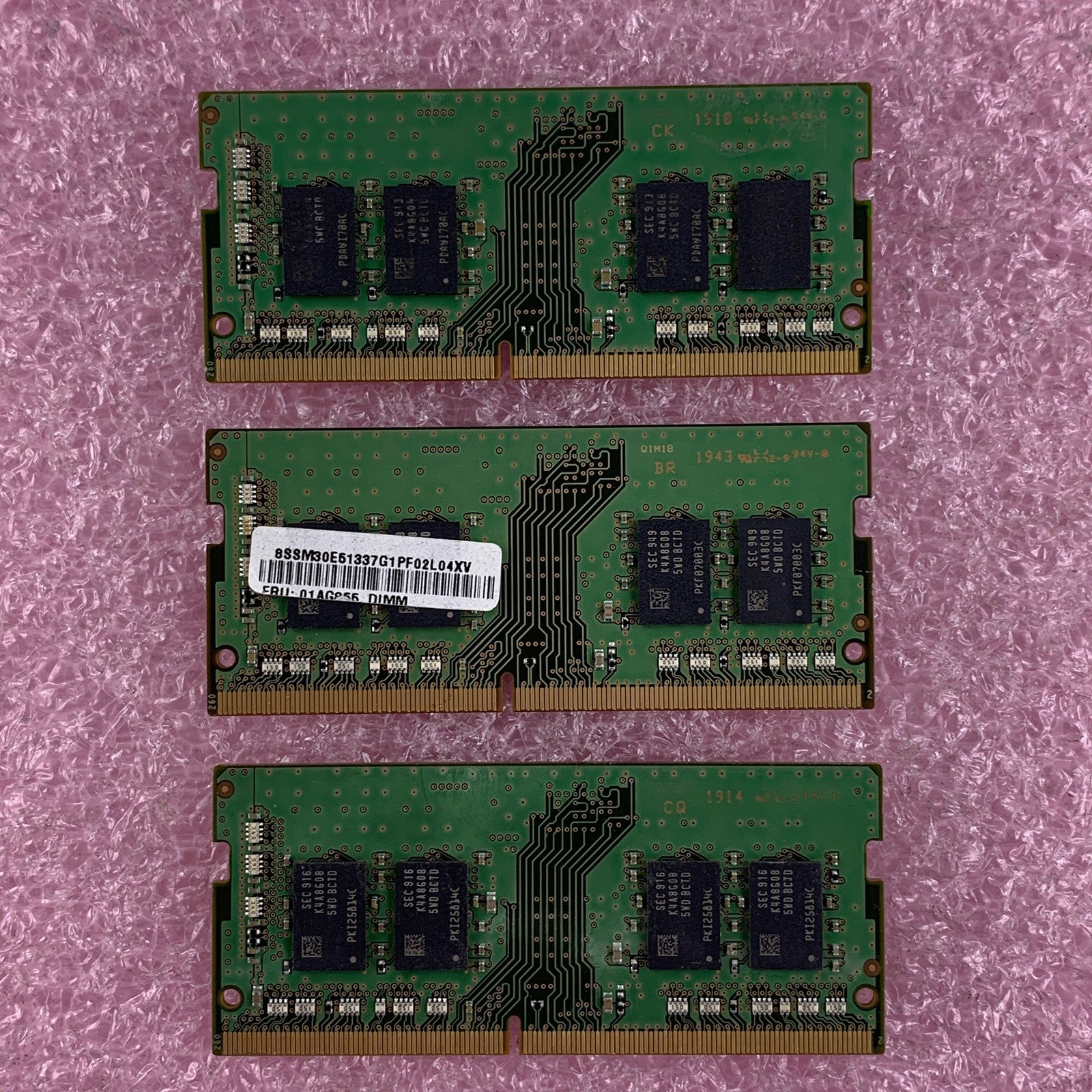 Samsung M471A1K43DB1-CTD 8 GB PC4-2666V-SA1-11 SODIMM Laptop Memory Lot of 3