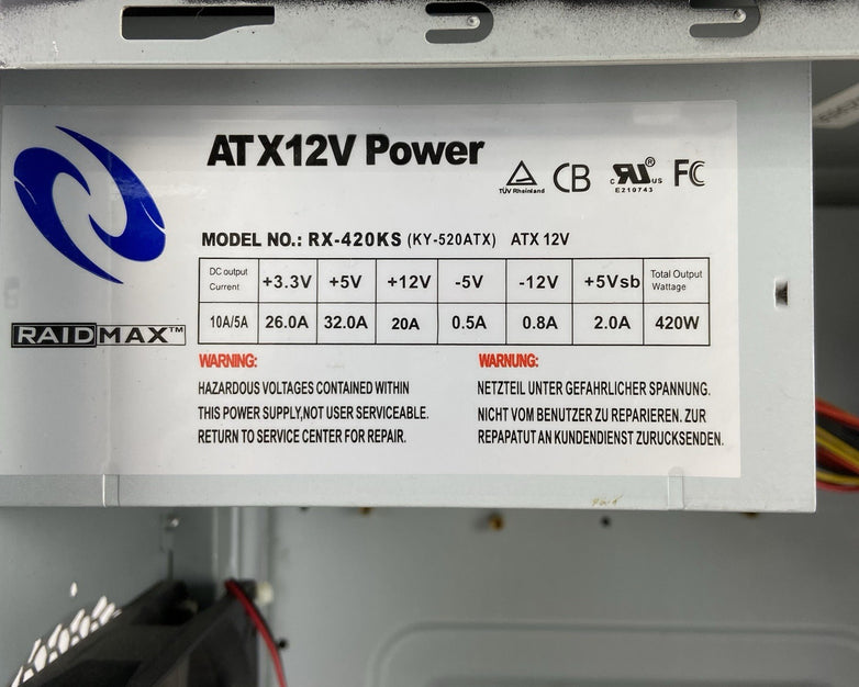RaidMax 02 ATX-302BP Mid Tower Computer Case RaidMax RX-420KS 420W PSU