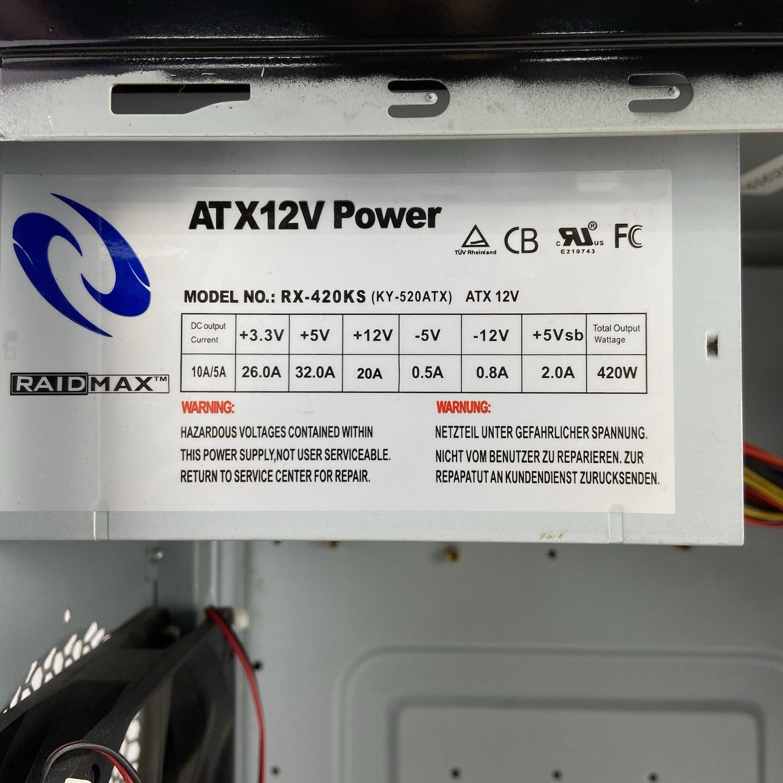RaidMax 02 ATX-302BP Mid Tower Computer Case RaidMax RX-420KS 420W PSU9
