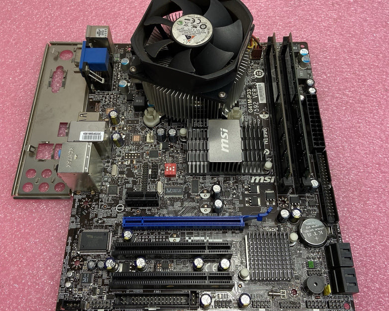 MSI G41M-P33 Motherboard Intel Core 2 Quad Q300 2.5GHz 4GB RAM w/IO Shield