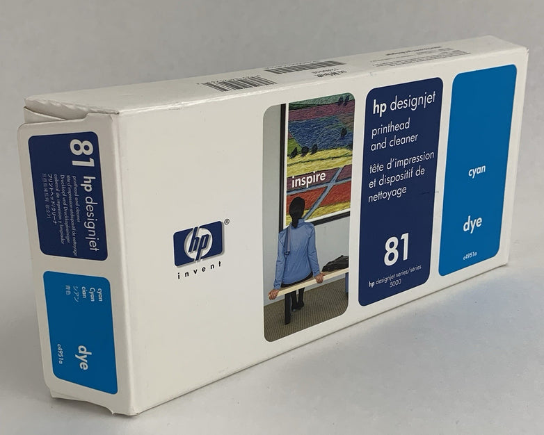 HP C4951A 81 Cyan Printhead & Cleaner for DesignJet OEM New in Box Sealed