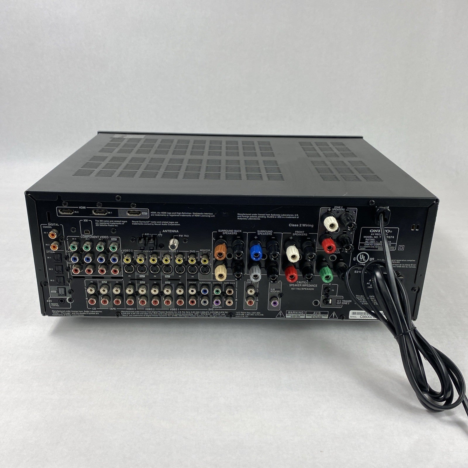 Onkyo TX-SR674 7.1 Channel AV Receiver No Remote