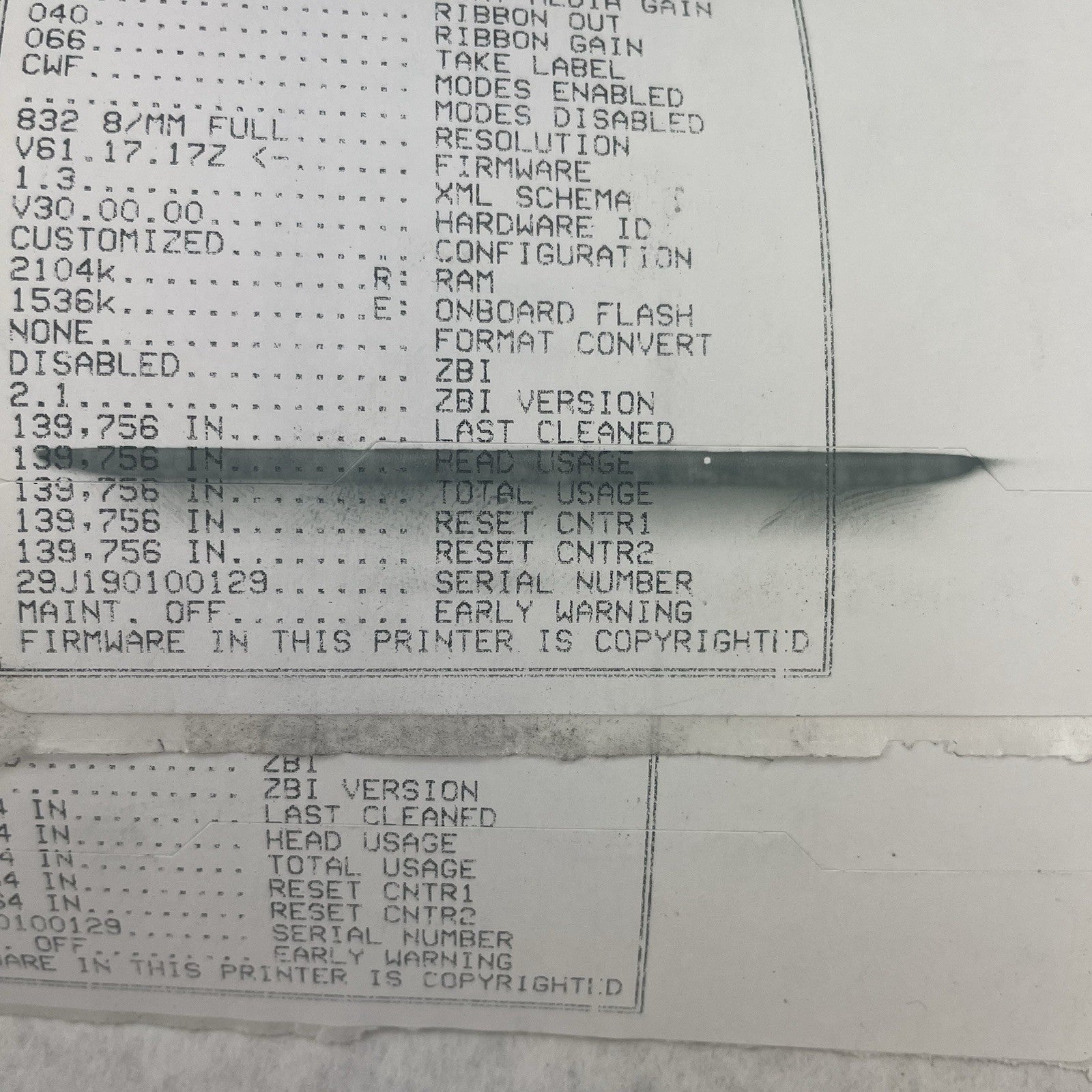 Zebra GK420t Thermal Label Printer Parts 139,7889