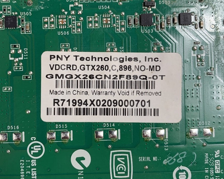 PNY Nvidia Geforce XLR8 GTX260 896MB Video Graphics Card