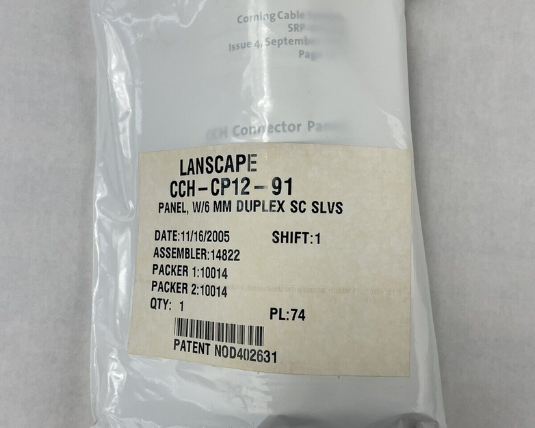 Corning CCH-12-91 SC Multimode 12 Port Adapter Panel with 6 Duplex Inserts