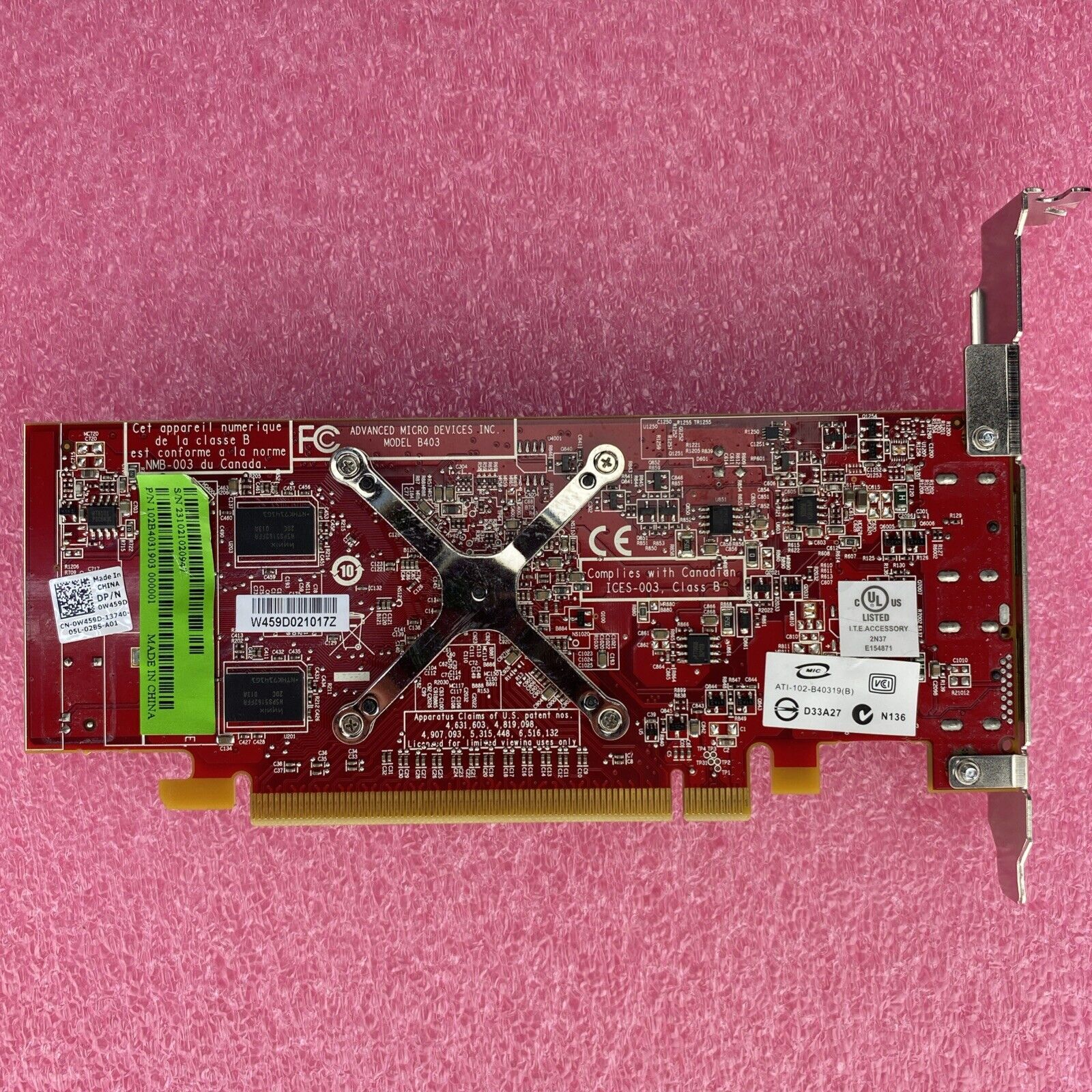 0W459D Dell ATI AMD Radeon HD 3470 2xDP 256MB PCI-e Video Card Lot Of 7