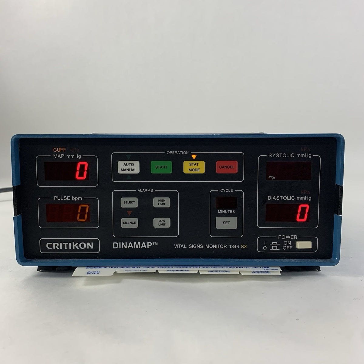 Critikon Dinamap Vital Signs Monitor 1846 SX - Powers On - No Cuff Included12