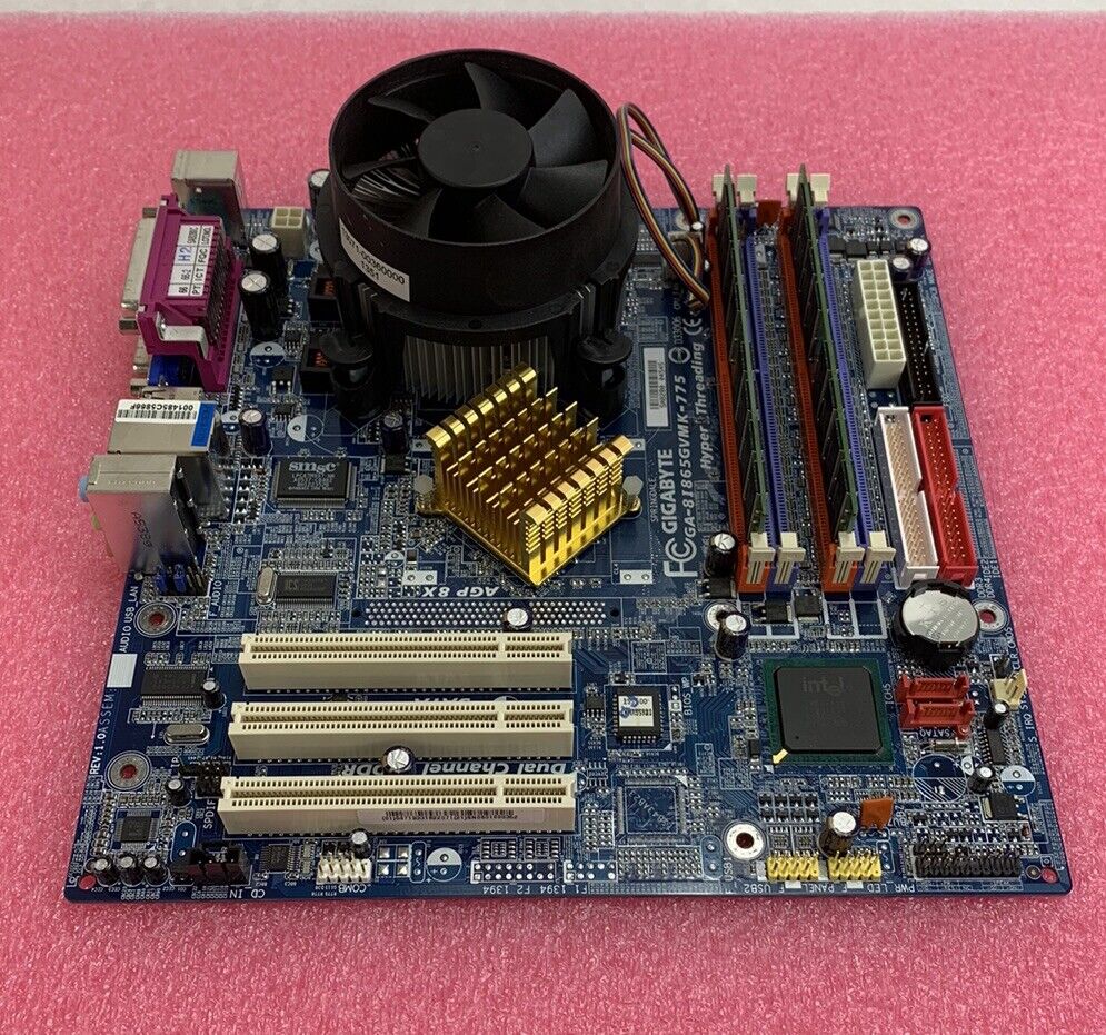 Gigabyte 81865GVMK-775 Motherboard Intel Pentium 4 3GHz 1GB RAM w/Shield