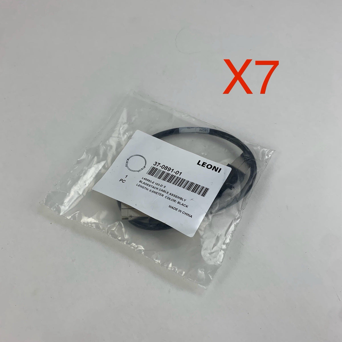 Leoni 37-0891-01 Bladestack Cable Assembly 0.5M Black - New - Lot of 70