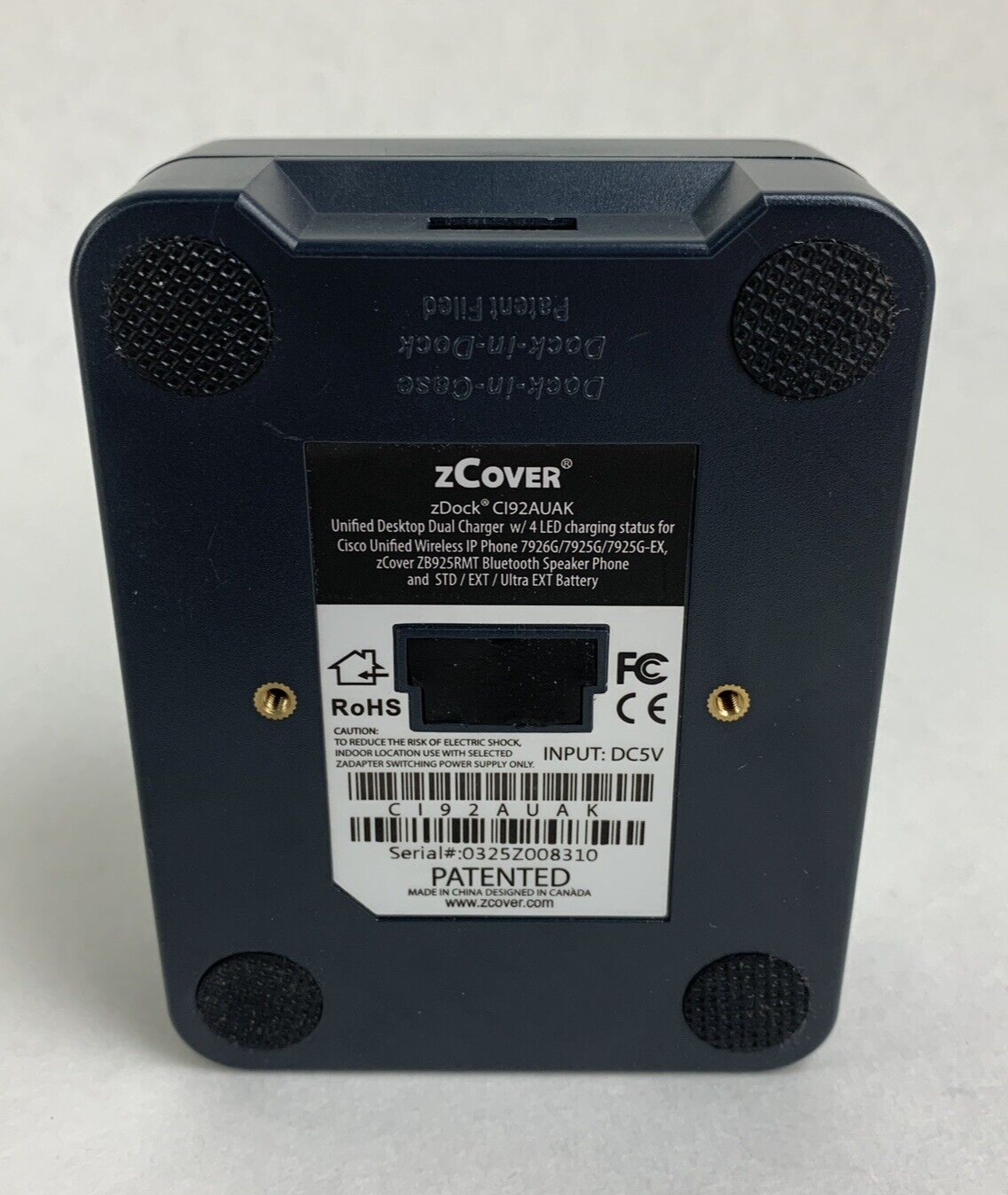 zCover zAdapter CI92AUAK Unified Desktop Dual Charger No Power Supply Untested