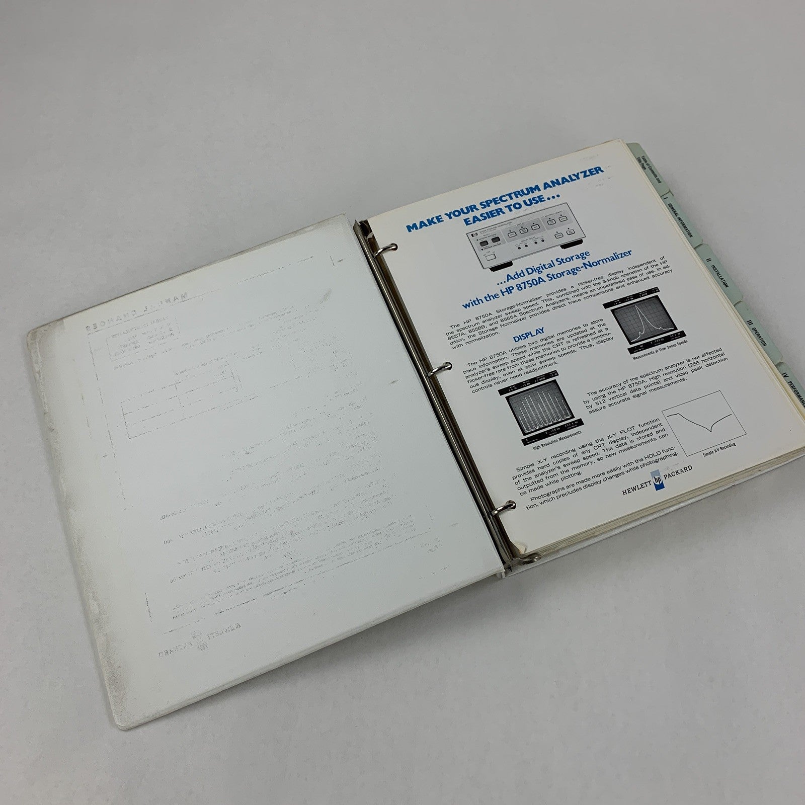 Hewlett Packard 8558B Spectrum Analyzer Operating and Service Manual 08558-90061