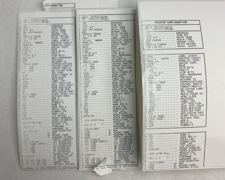 Zebra 140Xi III Label Thermal Printer 200 DPi Tested Self Serial and Network
