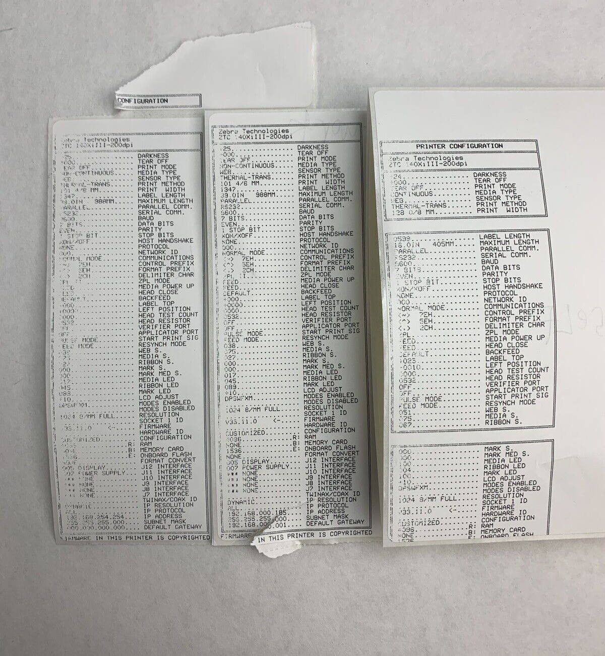 Zebra 140Xi III Label Thermal Printer 200 DPi Tested Self Serial and Network