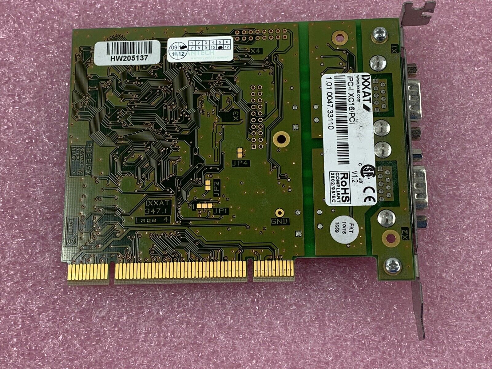 IXXAT iPC-I XC16/PCI V1.2 Intelligent PC CAN Interface Computer PCI Board P4-03