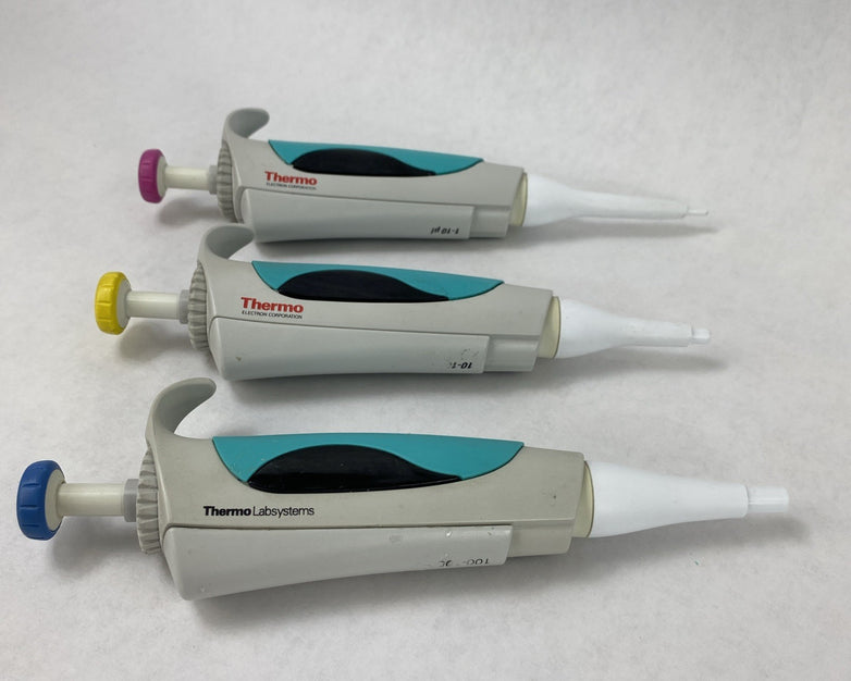 Thermo Scientific Finnpipette 1-10 10-100 100-1000µL Mixed Lot of 3