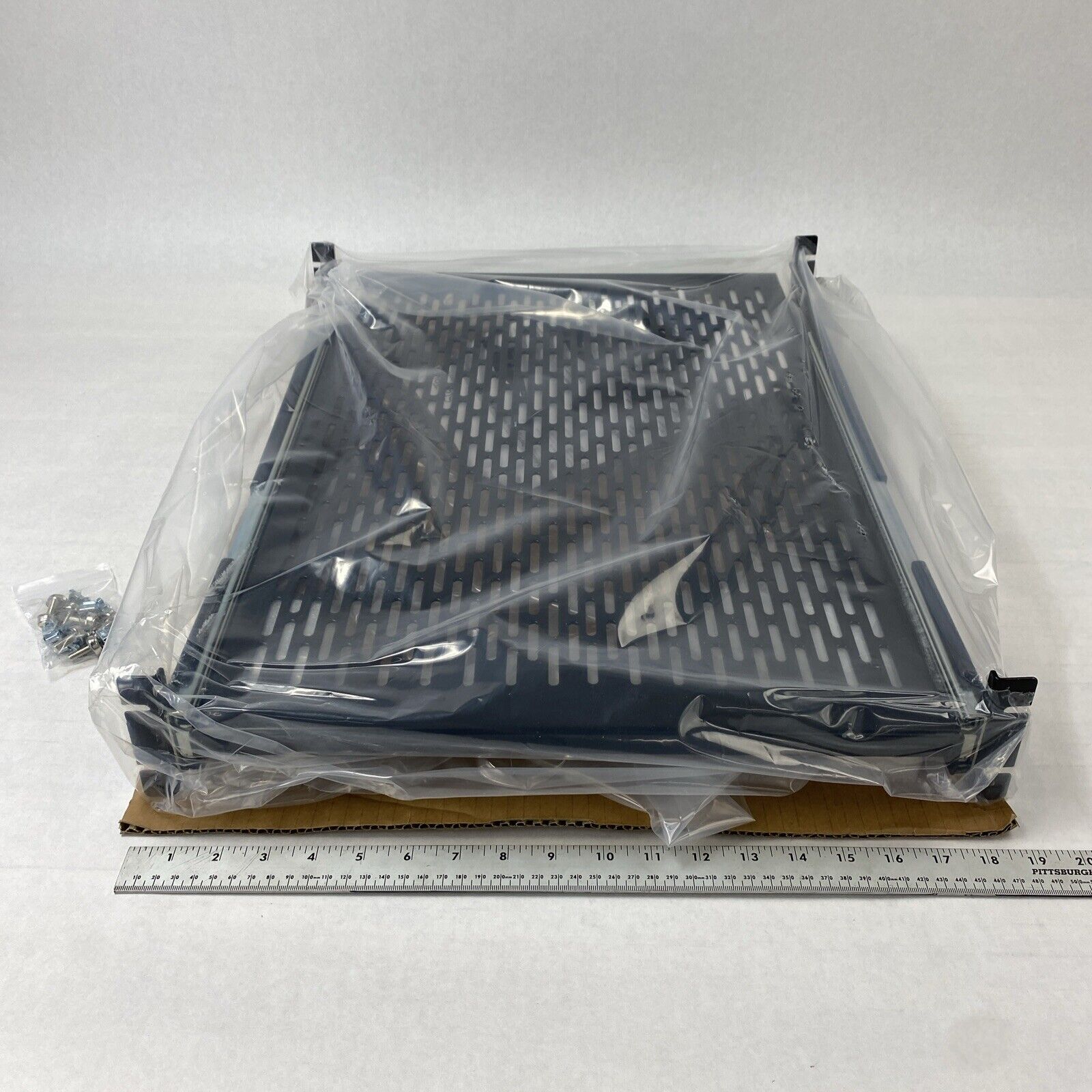 StarTech UNISLDSHF19 2U Adjustable Depth Vented Sliding Rack Mount Shelf