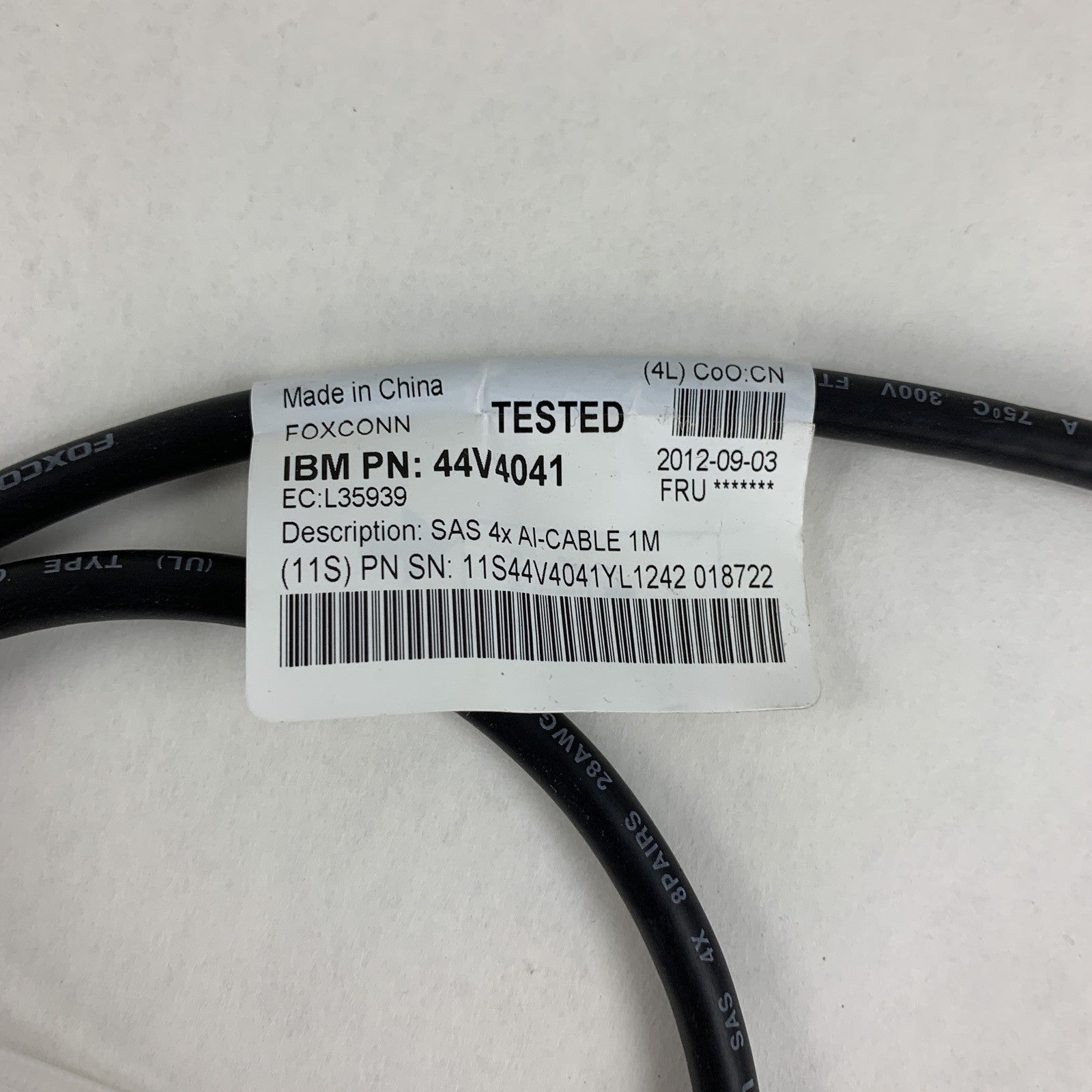 IBM 44V4041 42R6751 Mini SAS SFF-8088 to Mini SAS SFF-8088 1M Lot of 2x