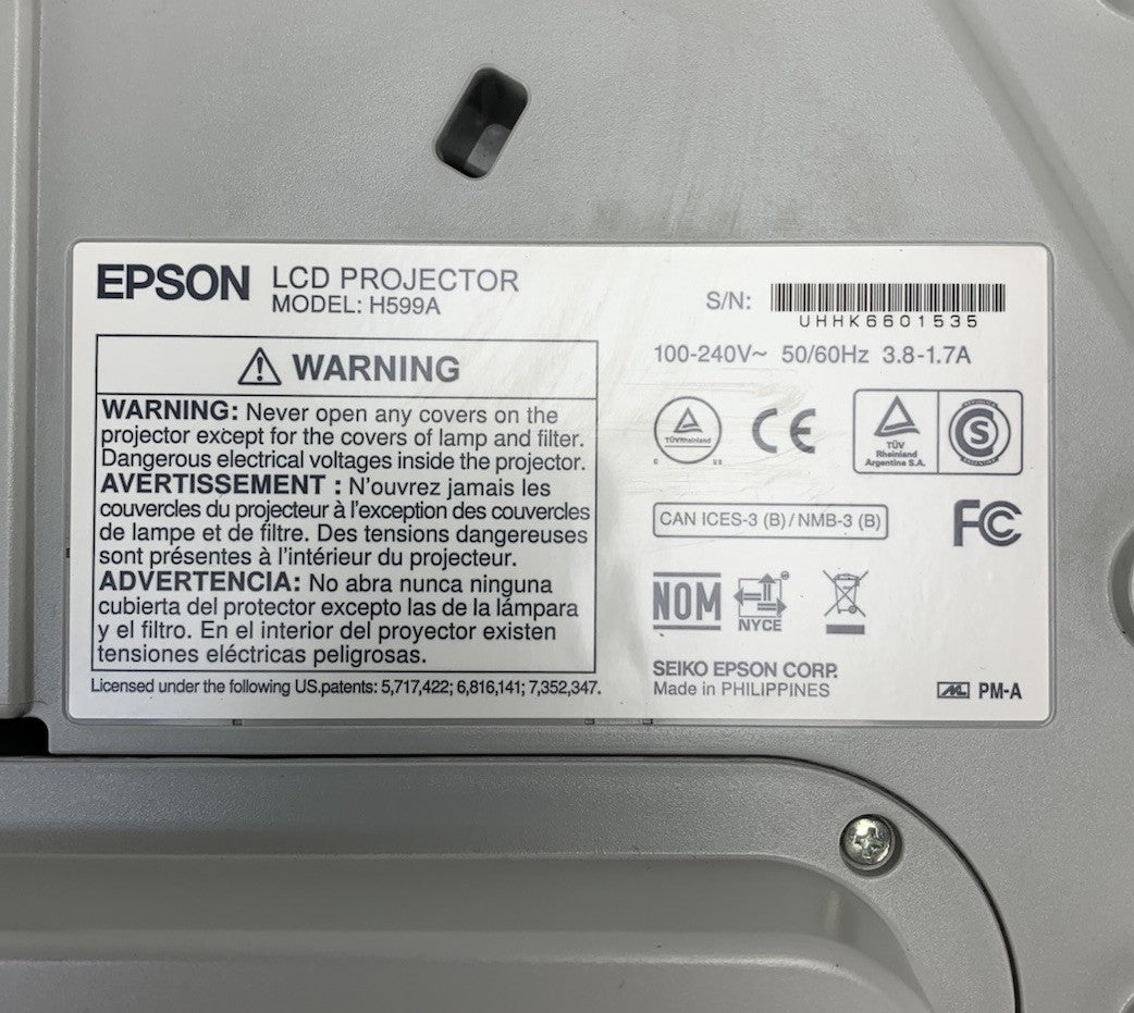Epson BrightLink 595Wi H599A LCD Lamp Projector 713 Lamp Hours - No Remote7