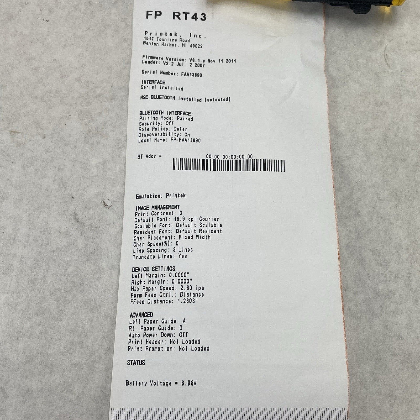 Printek Feildpro RT43 Thermal Printer For Parts11