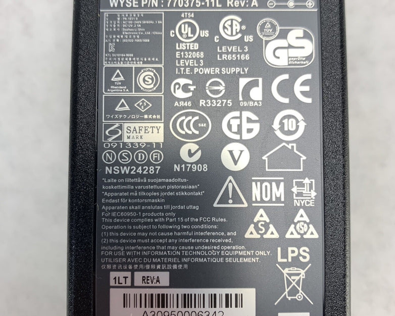 Genuine Liteon PA-1031-0 AC Power Adapter 12V 2.5A 30W Charger W/P.Cord