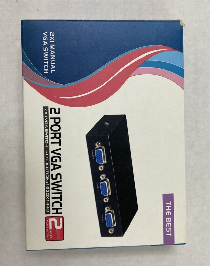 Lot of 2 Panlong 2 Port VGA Switch 2x1 VGA Switch 1920x1440