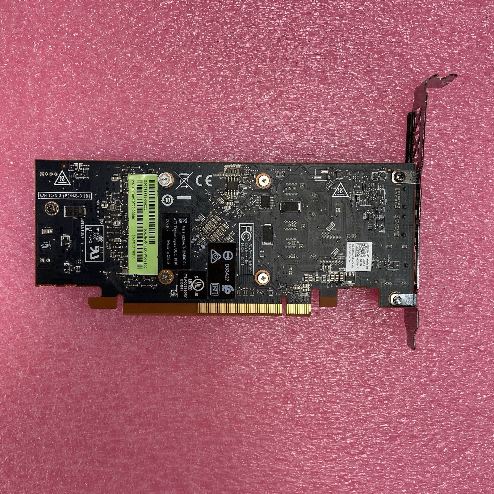 Radeon Pro WX 3100 PCIe x16 4GB GDDR5 Full Height Graphics Card 190-D09187-00_027